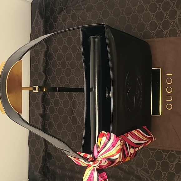 GUCCI VINTAGE 1970’S SOHO LEATHER INTERLOCKING GG SHOULDER BAG VERY GOOD COND - Picture 12 of 17